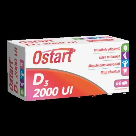 Ostart Vitamina D3, 2000UI, 60 comprimate, Fiterman