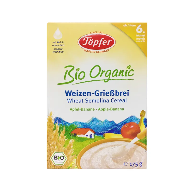 TOPFER Cereale din gris de grau, mere si banane, 175 g