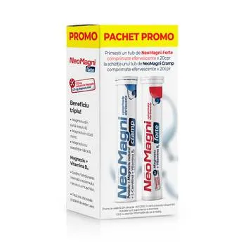 Pachet NeoMagni Cramp 20 comprimate efervescente + NeoMagni Forte 20 comprimate Gratuit, Aflofarm