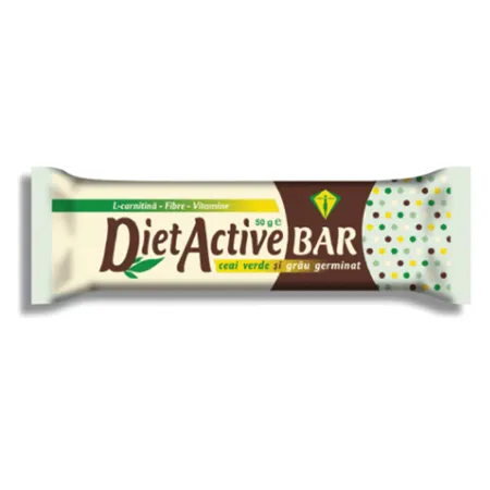 Baton cu ceai verde si grau germinat Diet Active Bar, 50 g, Fit Active Nutrition