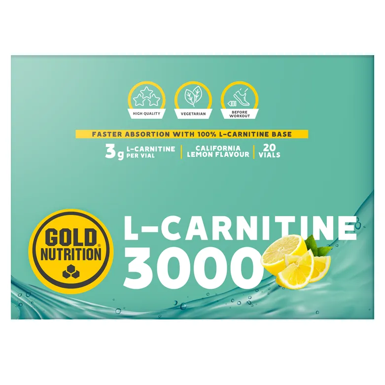 L-Carnitine 3000 mg, aroma de lamaie, 20 fiole, Gold Nutrition