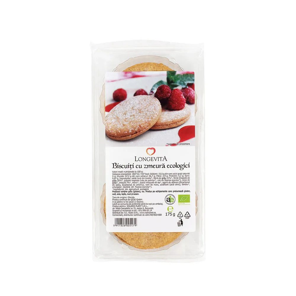 Longevita Biscuiti eco crema de zmeura x 175 grame