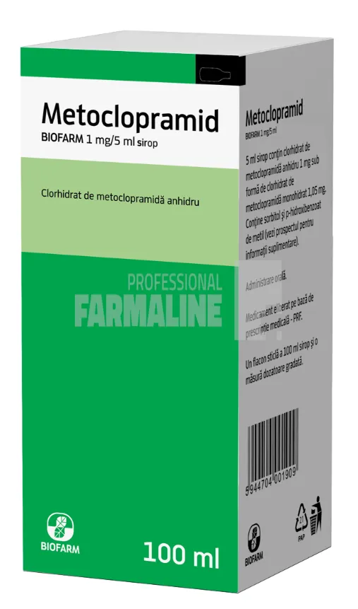 METOCLOPRAMID BIOFARM 1mg/5ml x 1 SIROP 1mg/5ml BIOFARM S.A.