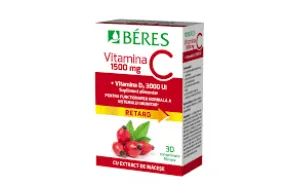 BERES Vit C 1500mg+Vit D3 3000 R macese x 30 comprimate