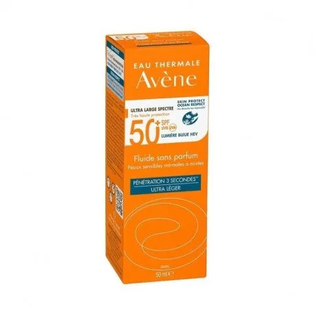 Avene Sun Fluid cu protectie solara Avene SPF 50+ TRIASORB, fara parfum, 50ml