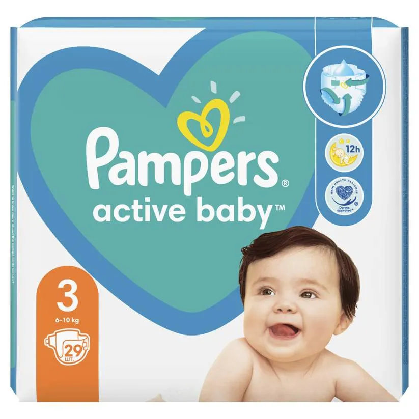 PAMPERS ACTIVE BABY 6-10KG SCUTECE 29 BUCATI MARIMEA 3