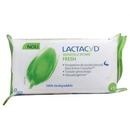 Servetele intime fresh Lactacyd, 15 bucati, Perrigo