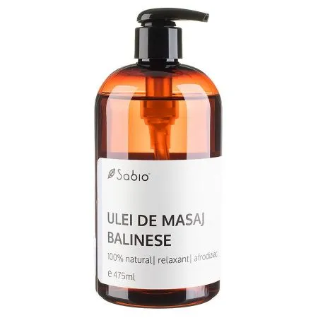 Ulei de masaj Balinese 100% natural, 475 ml, Sabio