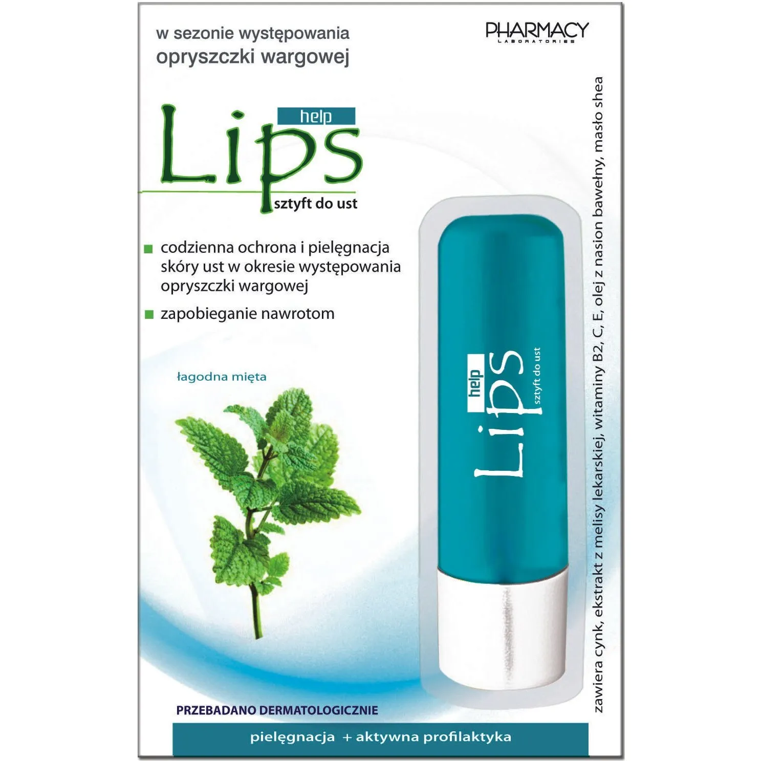 Balsam de buze anti-herpes Lips Help, 3.8 g, Pharmacy