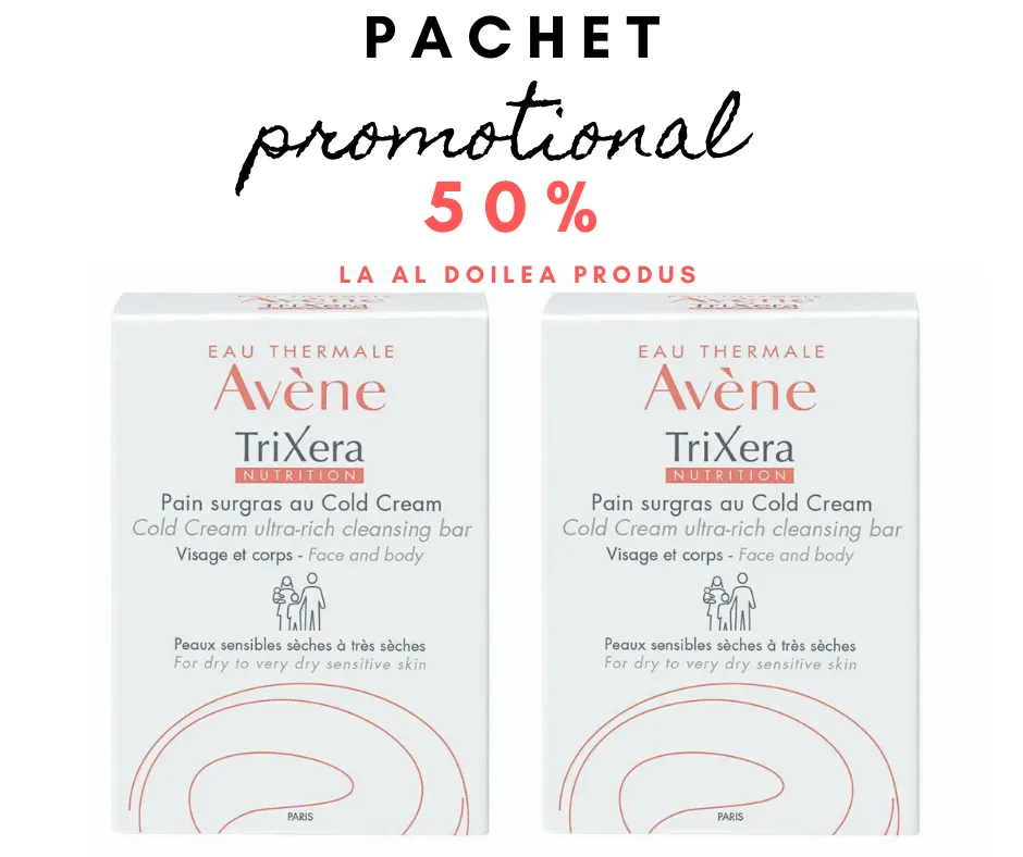 Pachet Avene Trixera Nutrition Sapun 100g (1+1 -50% reducerela al doilea produs)