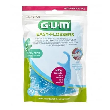 Ata dentara cu aroma de menta Easy Flossers, 90 bucati, Sunstar Gum