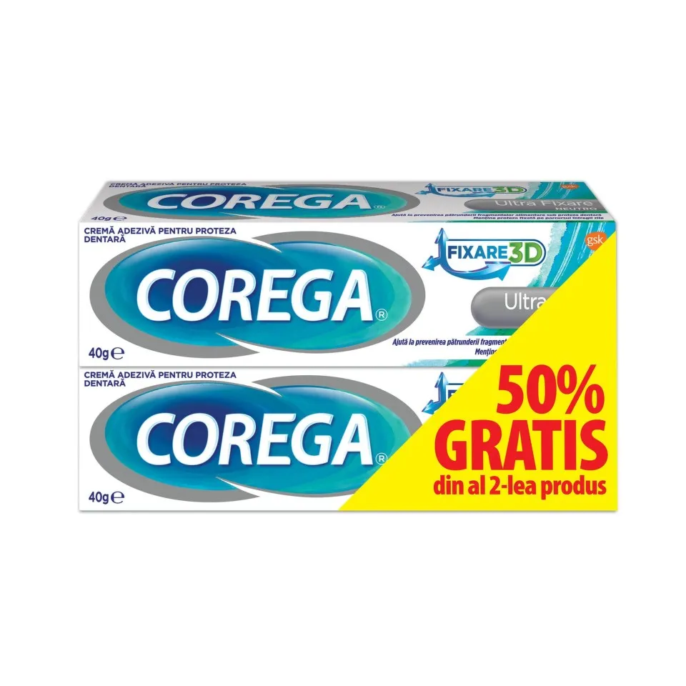 COREGA ULTRA FIXARE CREMA ADEZIVA 40G 1+1 50% REDUCERE LA AL 2-LEA PRODUS