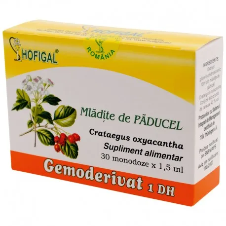 Gemoderivat din mladite de paducel, 30 monodoze, Hofigal