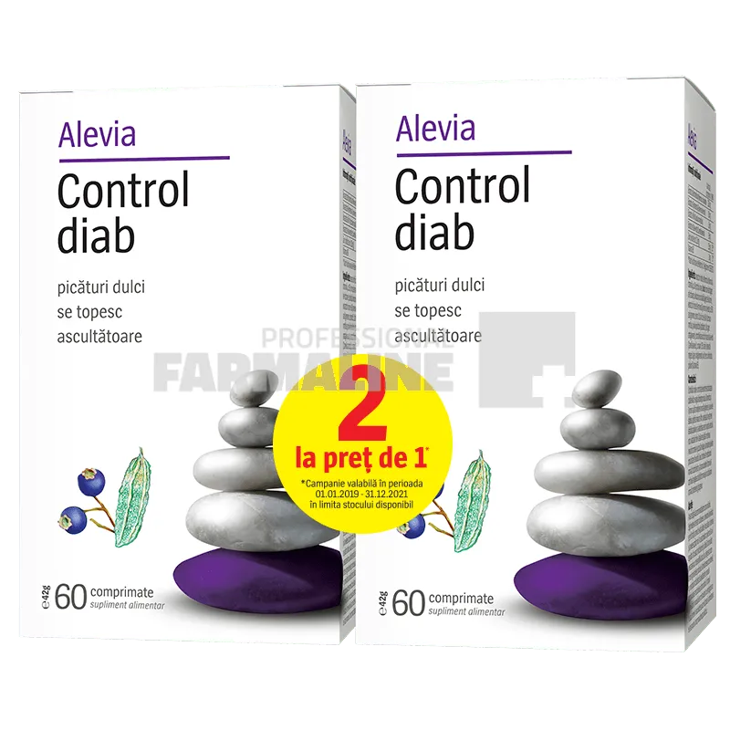 Alevia Control diab 60 comprimate 1 + 1 Gratis