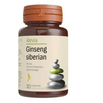 Pachet Ginseng Siberian 1+1 Gratuit, 2x30 comprimate, Alevia