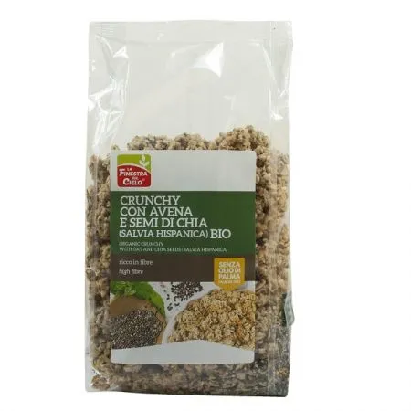 Musli crocant cu fulgi de ovaz si chia eco, 375 g, La Finestra Sul Cielo