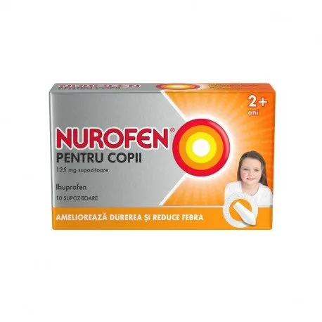 Nurofen copii 125mg, 10 supozitoare