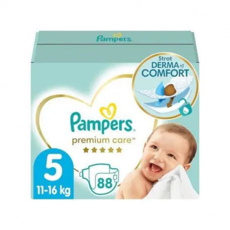 Pampers Scutece Premium Care Junior Marimea 5, 11-16kg, 88 bucati