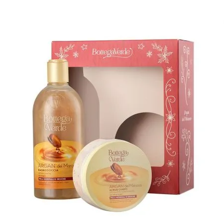 Pachet Gel de dus si Scrub de corp cu ulei de argan, 400 ml + 200 ml, Bottega Verde