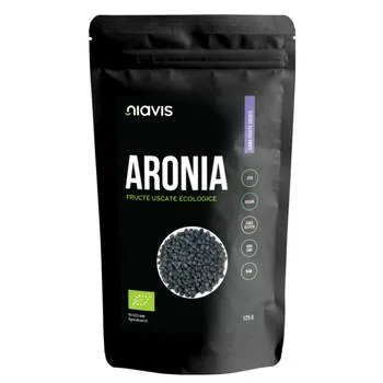 Fructe uscate raw ecologice Aronia, 125g, Niavis