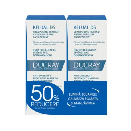 Ducray Kelual DS sampon, 100ml DUOPACK 1 + -50% la al doilea produs