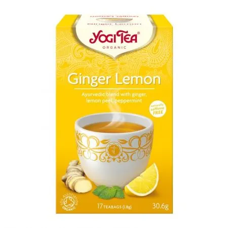 Ceai Bio Ginger Lemon, 17 plicuri, Yogi Tea