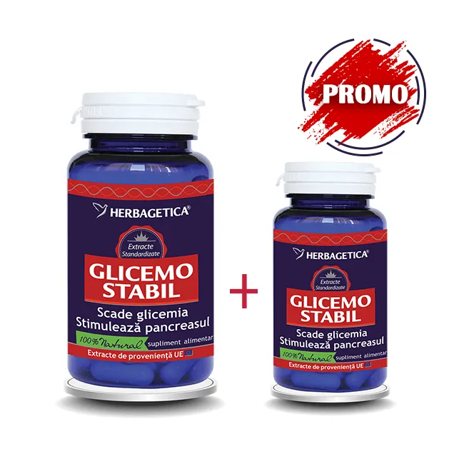 Glicemo Stabil, 60+10 capsule, Herbagetica