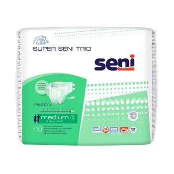 Scutece pentru adulti Super Seni Trio, Medium, 10 bucati, Seni