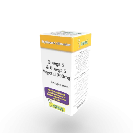 Omega 3, Omega 6 vegetal 900 mg, 40 capsule, Hofigal