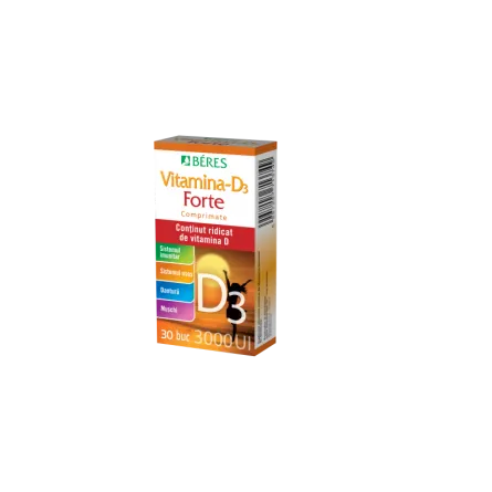 BERES Vitamina D3 forte 3000UI x 30 comprimate