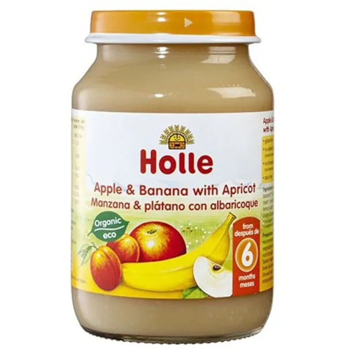 Holle Piure Mere, Banane si Caise x 190gr.