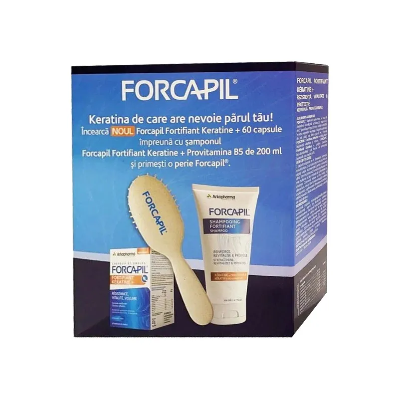 KIT FORCAPIL KERATINE + 60 CAPSULE + FORCAPIL SAMPON 200ML + PERIE