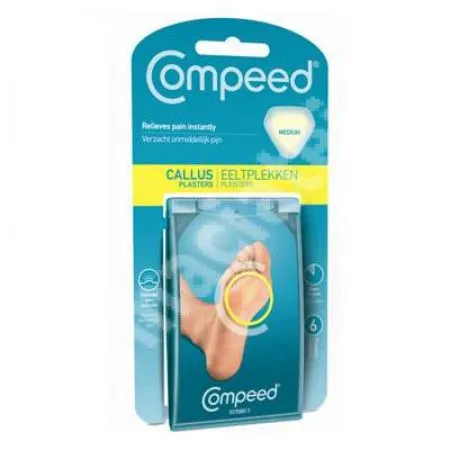 Plasturi bataturi superficiale medii difuz delimitate Mediu, 6 bucati, Compeed