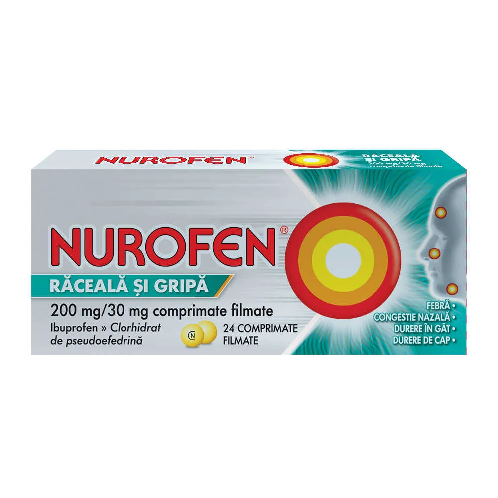 Nurofen Raceala&Gripa x 24 comprimate filmate (Reckitt Benckiser)