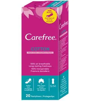 Absorbante Pantyliners Panty Cotton Normal, 20 bucati, Carefree