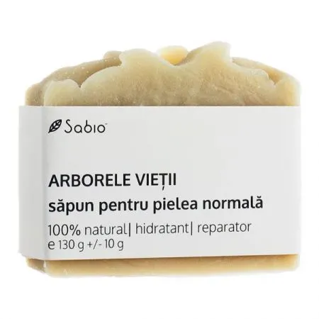 Sapun natural pentru pielea normala cu Arborele Vietii, 130 g, Sabio