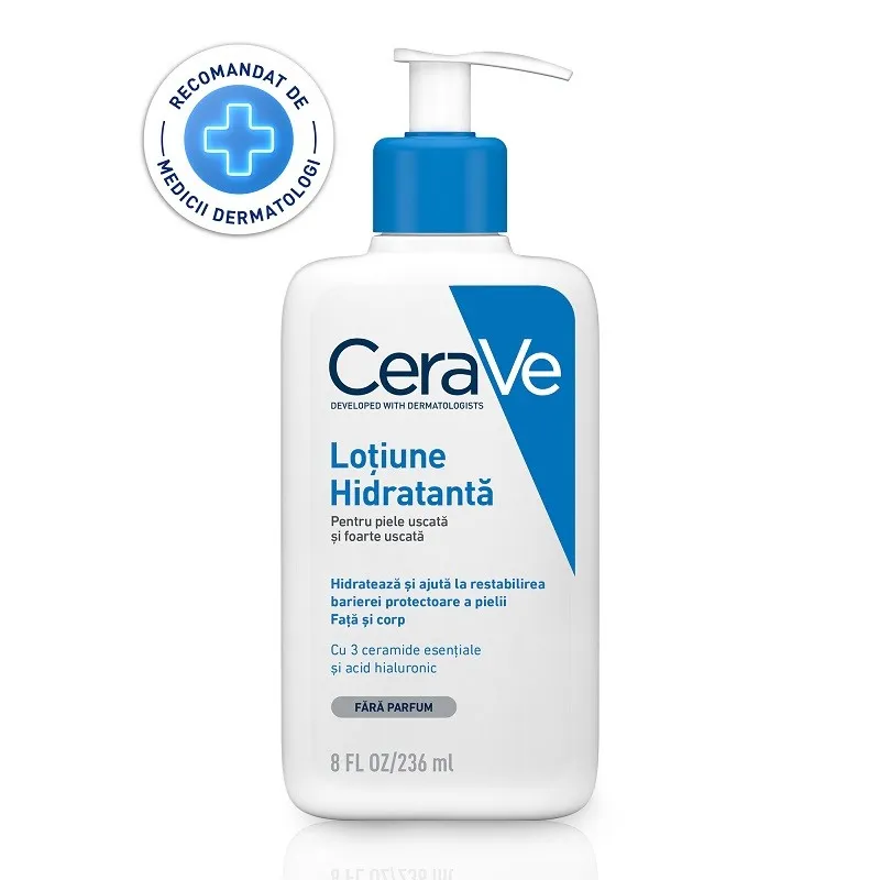 CERAVE LOTIUNE HIDRATANTA FATA SI CORP PIELE USCATA SI FOARTE USCATA 236ML