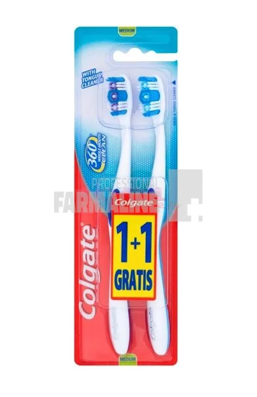 Colgate Pachet 360 Whole Mouth Clean Soft Periuta de dinti 1+1 Gratis