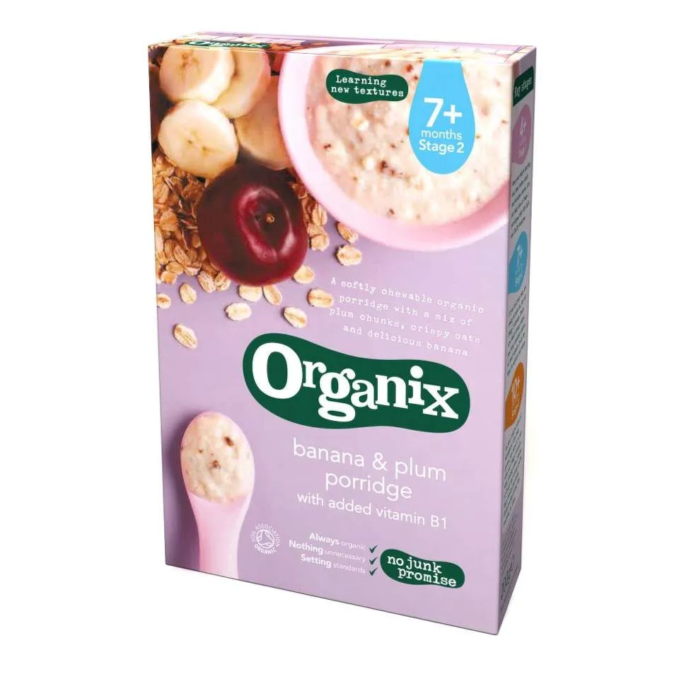 ORGANIX CEREALE CU OVAZ OREZ BANANE SI PRUNE 7LUNI+ 200G