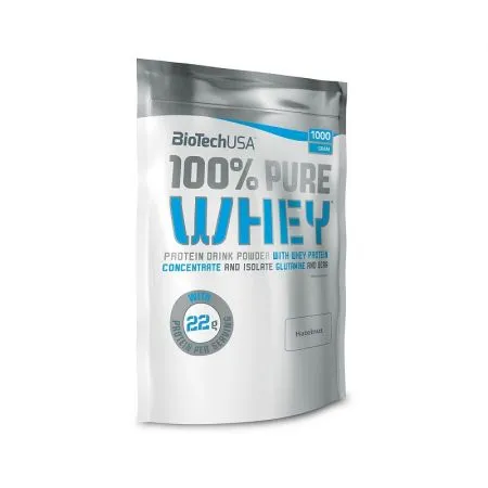 Pudra proteica 100% Pure Whey Hazelnut, 454 g, BioTech USA