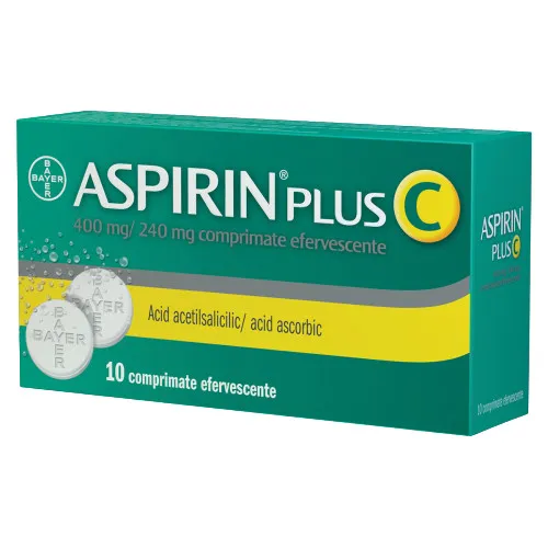 BAYER ASPIRIN PLUS C 10 COMPRIMATE EFERVESCENTE