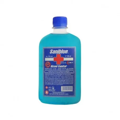 Alcool sanitar Saniblue 70%, 0.5L