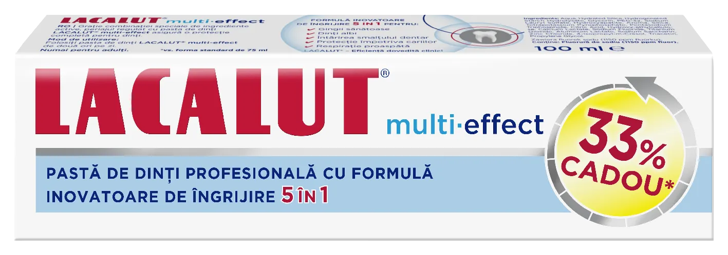 Lacalut Multi Effect Pasta Dinti 75ml+33%cadou