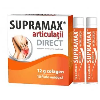 Supramax articulatii Direct 12g colagen, 10 fiole, Zdrovit