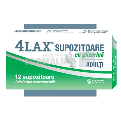 4 Lax Supozitoare cu glicerina pentru adulti 2500 mg 12 bucati