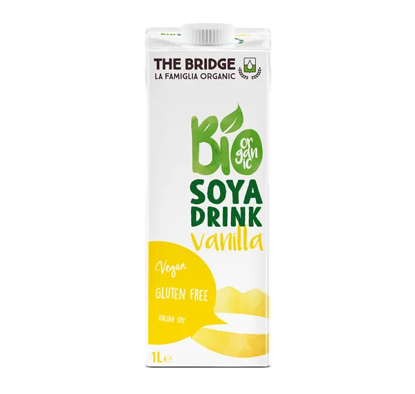 Lapte vegetal bio de soia cu vanilie, 1l, The Bridge