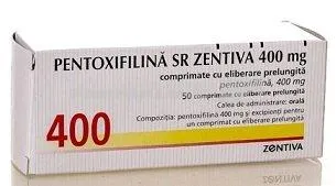 PENTOXIFILINA SR ZENTIVA 400 mg x 50 COMPR. ELIB. PREL. 400mg ZENTIVA AS