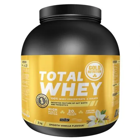 Pudra proteica Total Whey, Vanilie, 2000 g, Gold Nutrition