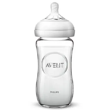 Biberon Natural din sticla, +1 luna, 240 ml, SCF053/17, Philips Avent