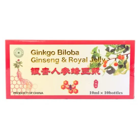 Ginkgo Biloba + Ginseng + Royal Jelly x 10 fiole - YongKang